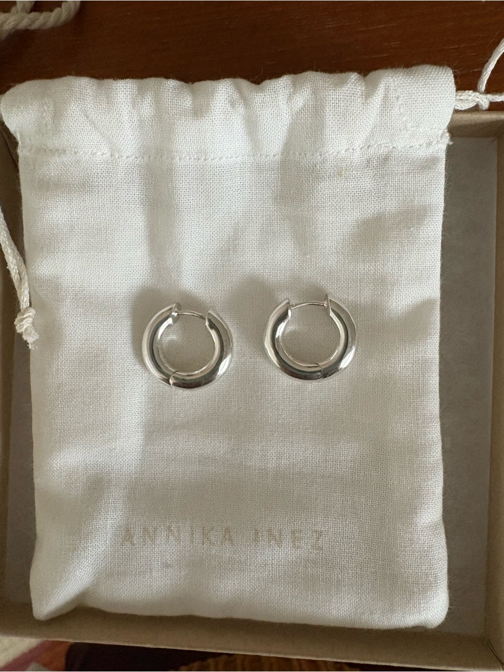 ANNIKA INEZ Sterling Silver Large Oblique Hoops earrings catbird Sophie Buhai